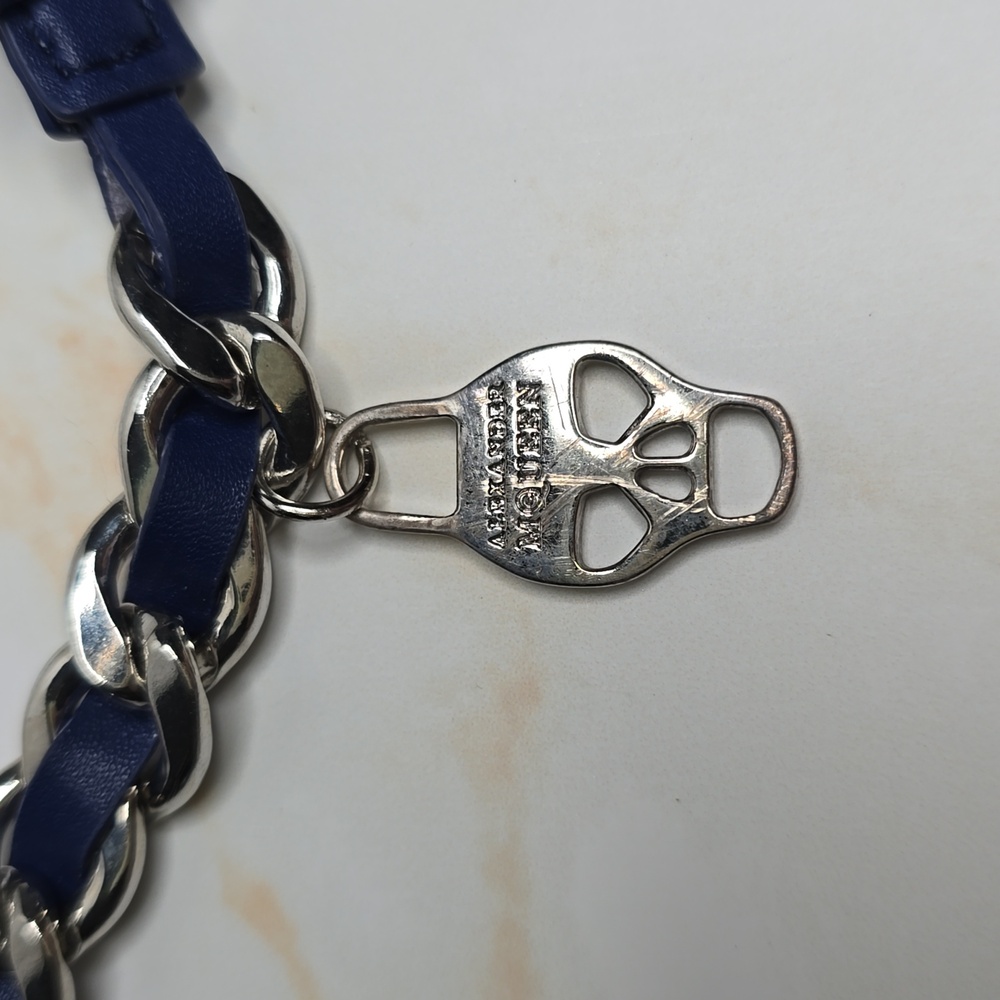 Alexander McQueen Skull On Leather Chain Choker - Picture 3 of 8